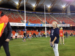 My niece Amber lining up at Metricon